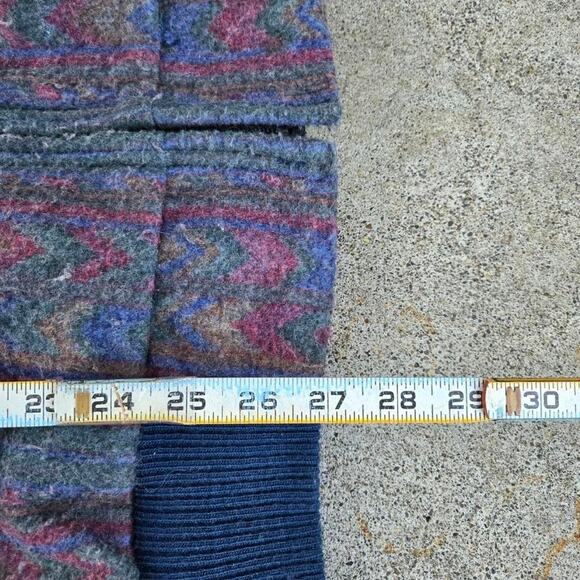 Vtg 70s SADDLE KING WESTERN Geometric Southwest All Over Print Bomber Jacket Lg - Picture 6 of 6